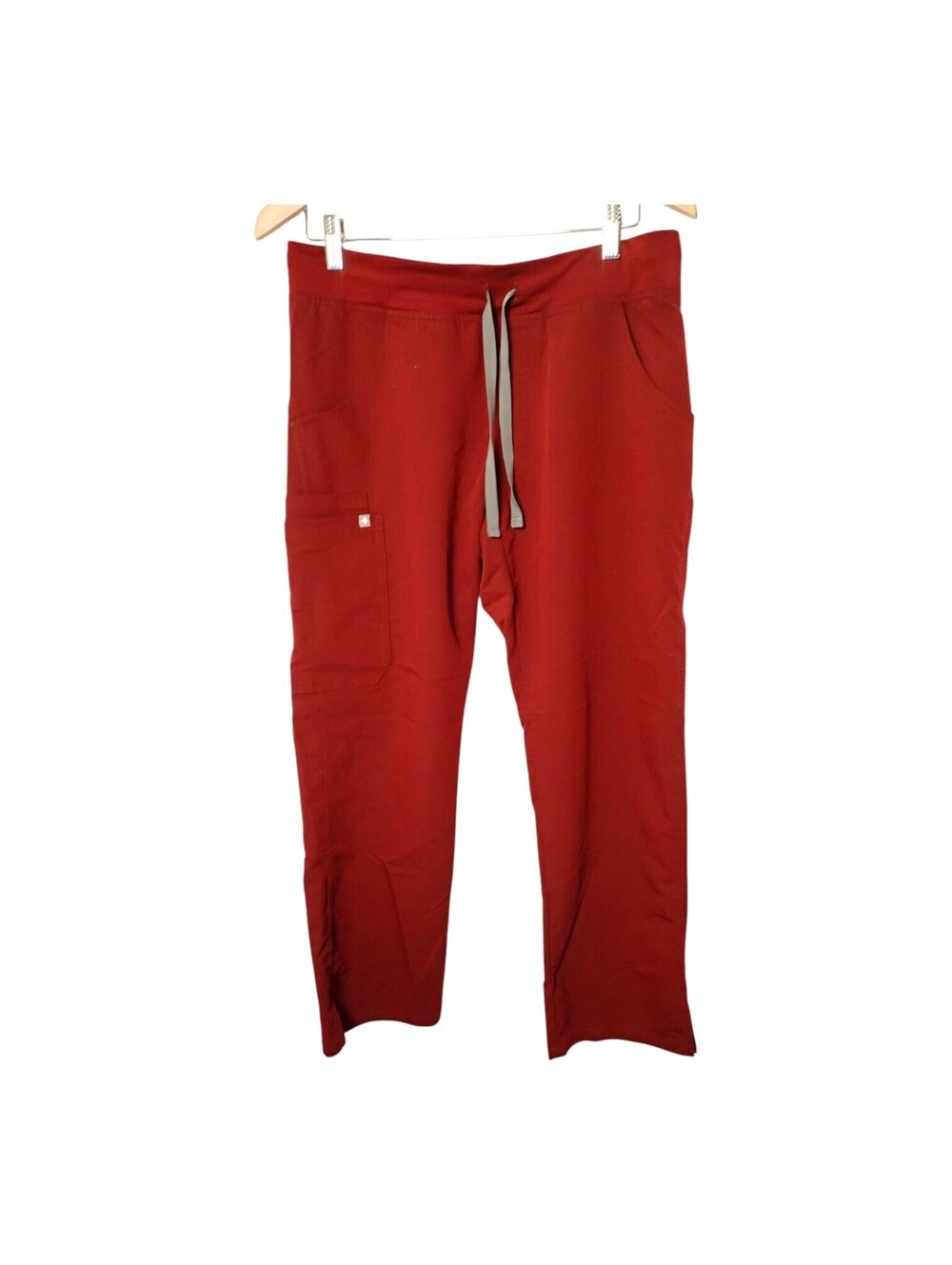 FIGS Kade Scrub Pants M P Petite Technical Collection Drawstring Cargo Burgundy
